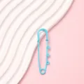 Candy color 3-hole safety pin brooch waist buckle for DIY fashion accessories and clothing decor. - Light Blue