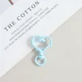 Light blue heart shaped swivel lobster clasp DIY keychain jewelry making accessory item - Light Blue