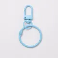 Porte-clés en métal bleu clair avec anneau de livre DIY pendentif de sac variante. - Boucle De Porte + Anneau / Bleu clair