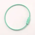 Mint green coated steel wire cable ring loop for keychain DIY craft jewelry accessories - Mint Green