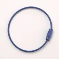 Blue coated steel wire keychain ring, DIY craft handmade pendant jewelry accessory SKU - Sapphire Blue