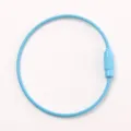 Blue steel wire keychain ring, candy color cable loop for DIY crafts, handmade accessories. - Blue