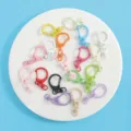 Colorful candy color zinc alloy keychain clips, DIY handmade C-shaped hook variant. - Mixed Colors