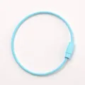 Light blue coated steel wire keychain ring, metal DIY craft handmade pendant accessory. - Light Blue