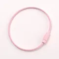 Pink metal wire keychain loop DIY cable ring craft accessory for handmade jewelry making - Light Pink