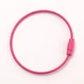 Pink painted steel wire keyring loop, candy color metal DIY keychain pendant jewelry accessory. - Rose Red