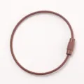 Brown coated steel wire keychain ring, perfect for DIY craft jewelry hanging accessories. - Brown