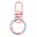 Pink donut design spring ring keychain charm metal diy jewelry accessory fastener hook - Light Pink