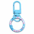 Light blue donut spring keychain metal snap hook DIY jewelry accessory cute pendant - Blue