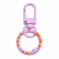 Purple metal donut spring ring keychain diy charm hardware bag clasp accessory pendant - Light Purple