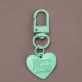 Mint Green Heart Keychain Alloy Bag Charm DIY Pendant Accessory for Handbags and Craft Projects - Mint Green