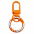 Orange spring ring keychain DIY metal hardware clasp charm accessory donut style colorful - Orange