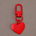Red metal heart keychain bag charm alloy DIY pendant clasp accessory stylish cute gift - Red