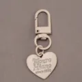 Alloy DIY keychain with heart pendant, metal bag charm and key ring accessories for crafts. - Light Coffee