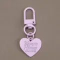 Purple heart keychain alloy bag pendant DIY accessories for cute handmade crafts and gifts - Light Purple
