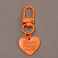 Orange heart keychain charm alloy bag pendant DIY accessories stylish key ring metal snap hook - Orange