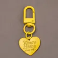 Yellow alloy DIY heart shaped keychain metal clasp bag charm fashion jewelry accessory - Yellow