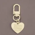 DIY heart keychain alloy bag pendant with lobster clasp and cute metal charm accessory. - Off White