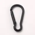 Schwarzer herzförmiger Aluminium Karabiner Clip für Rucksack, Camping und Wasserflasche - Schwarz