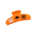 Pince à cheveux Halloween orange en acrylique avec motif fantôme et toile d'araignée élégante - 10cm / Orange