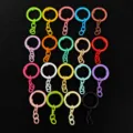 Colorful spring O-rings keychain clips metal snap hooks DIY craft accessories bulk pack - Spring Buckle with Four-Section Chain / Multicolor