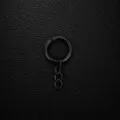 Black metal spring snap hook with four-link chain keychain connector ring for DIY accessories - Spring Buckle with Four-Section Chain / Black