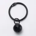Schwarzer Metall-Buchring mit passendem Glockenanhänger für DIY-Taschen und Zubehör - 3cm Ring 14mm Glocke / Schwarz