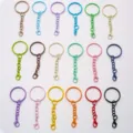 Porte-clés en métal coloré avec fermoirs mousqueton, accessoires de bricolage, 18 couleurs. - Coloré