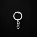 Silver spring ring clasp keychain with four link chain DIY jewelry accessories hardware. - Spring Buckle with Four-Section Chain / White