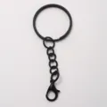 Porte-clés mousqueton en métal noir avec chaîne à quatre sections pour DIY pendentif sac. - Noir