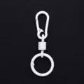 Weißer Legierung Schlüsselanhänger mit Karabiner und Federring, stilvolles DIY Zubehör. - Federring und Karabiner / Weiß