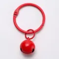 Roter Metall-Ring mit passender Glocke, ideal für DIY-Schlüsselanhänger und Taschenanhänger. - 3cm Ring 14mm Glocke / Rot