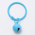 Blauer lackierter Metall Ring mit kleiner Glocke DIY Schlüsselanhänger Zubehör Basteln - 3cm Ring 14mm Glocke / Blau