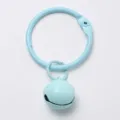 Hellblau lackierter Metallring mit kleiner Glocke für DIY-Schlüsselanhänger und Taschen. - 3cm Ring 14mm Glocke / Hellblau
