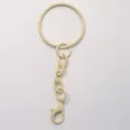 Portachiavi in metallo beige con moschettone accessorio fai da te per borsa charm - Bianco Beige