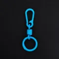 Portachiavi con moschettone in metallo blu e anello a molla, accessorio resistente per chiavi. - Anello a molla e moschettone / Blu