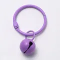 Süßigkeit farbe lackiert metall binder ring mit hängender kleiner glocke DIY schlüsselbund - 3cm Ring 14mm Glocke / Lila