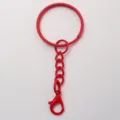 Portachiavi in metallo rosso anello rotondo con quattro maglie moschettone accessorio DIY - Rosso