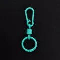 Portachiavi con moschettone in lega verde menta, gancio a molla in metallo per gioielli fai da te. - Anello a molla e moschettone / Blu lago