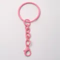 Anello portachiavi in metallo rosa macaron con moschettone accessorio fai da te - Rosa