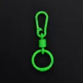 Portachiavi in lega verde brillante con moschettone e anello a molla per accessori fai da te. - Anello a molla e moschettone / Verde