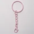 Accessorio portachiavi in metallo rosa con anello, catena e moschettone per fai da te. - Rosa Chiaro