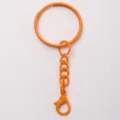 Portachiavi in metallo arancione con catena a quattro sezioni e moschettone per fai da te. - Arancione
