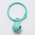 Mintgruener Metall Ring mit kleiner Glocke DIY Schluesselanhaenger fuer Handtaschen - 3cm Ring 14mm Glocke / Mintgrün