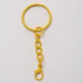 Portachiavi giallo con quattro maglie di catena e moschettone per accessorio ciondolo borsa. - Giallo