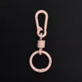 Moschettone portachiavi in lega rosa, anello metallico minimalista variante uso quotidiano. - Anello a molla e moschettone / Marrone chiaro