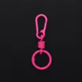 Portachiavi moschettone in lega rosa, variante anello a molla pendente accessorio DIY - Anello a molla e moschettone / Rosso rosa
