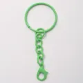 Portachiavi tondo verde con moschettone e catena per ciondoli da borsa fai da te accessori. - Verde