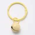 Gelber Metall Ring mit kleiner Glocke Anhänger, ideal für DIY Schlüsselanhänger Taschen Zubehör. - 3cm Ring 14mm Glocke / Hellgelb