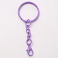 Portachiavi in metallo viola con anello e moschettone accessorio ciondolo fai da te nuovo - Viola